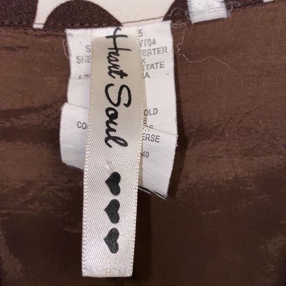 Heart Soul Small White Brown Polka Dot Double Breasted Belted Short Trench Coat - Picture 2 of 14